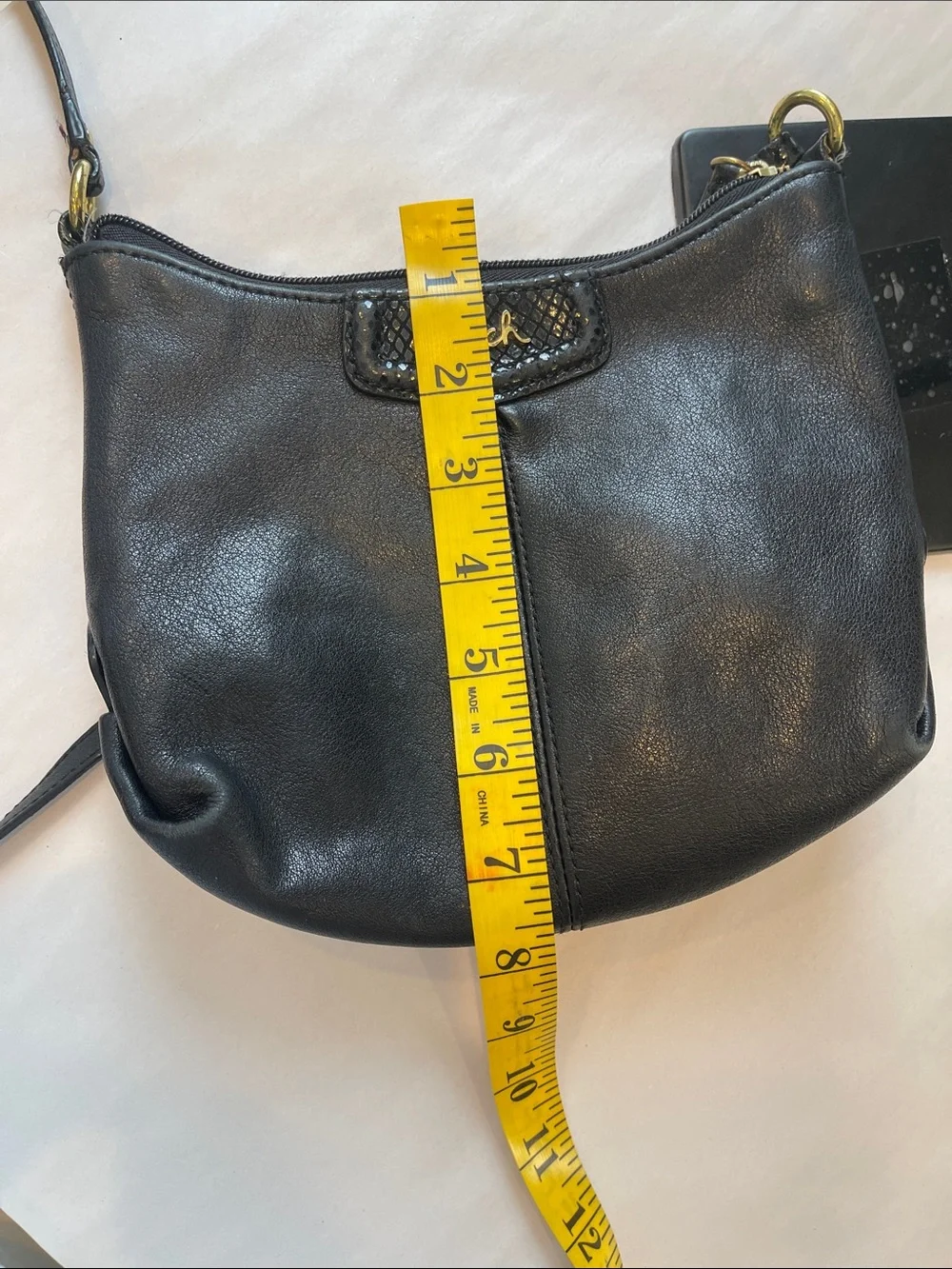 Coach Black Leather Crossbody with Gold Hardware